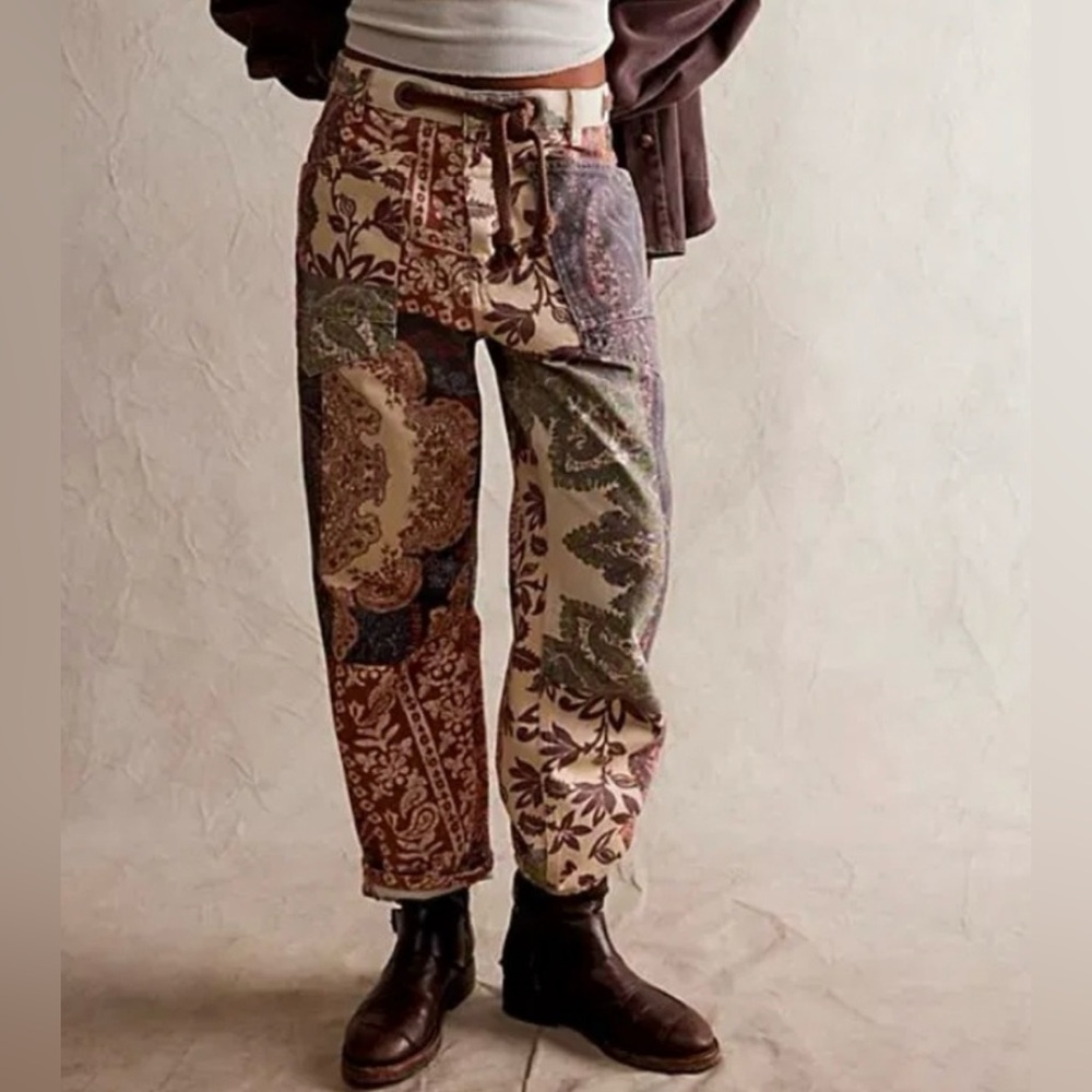 We The Free Patchwork Moxie Barrel Jeans - Picture 2 of 7